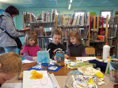 photo à la bibliothèque